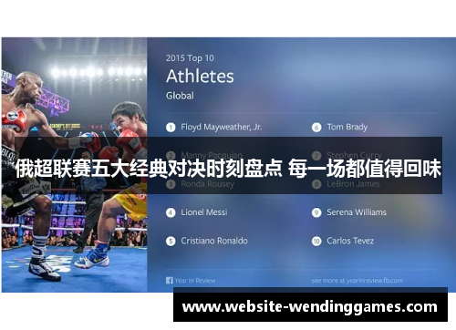 俄超联赛五大经典对决时刻盘点 每一场都值得回味