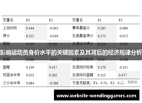 影响运动员身价水平的关键因素及其背后的经济规律分析