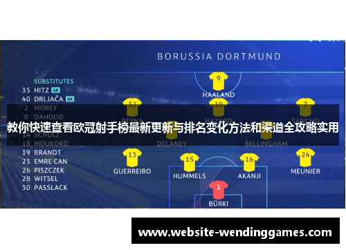 教你快速查看欧冠射手榜最新更新与排名变化方法和渠道全攻略实用 教你快速查看欧冠射手榜最新更新与排名变化方法和渠道全攻略实用